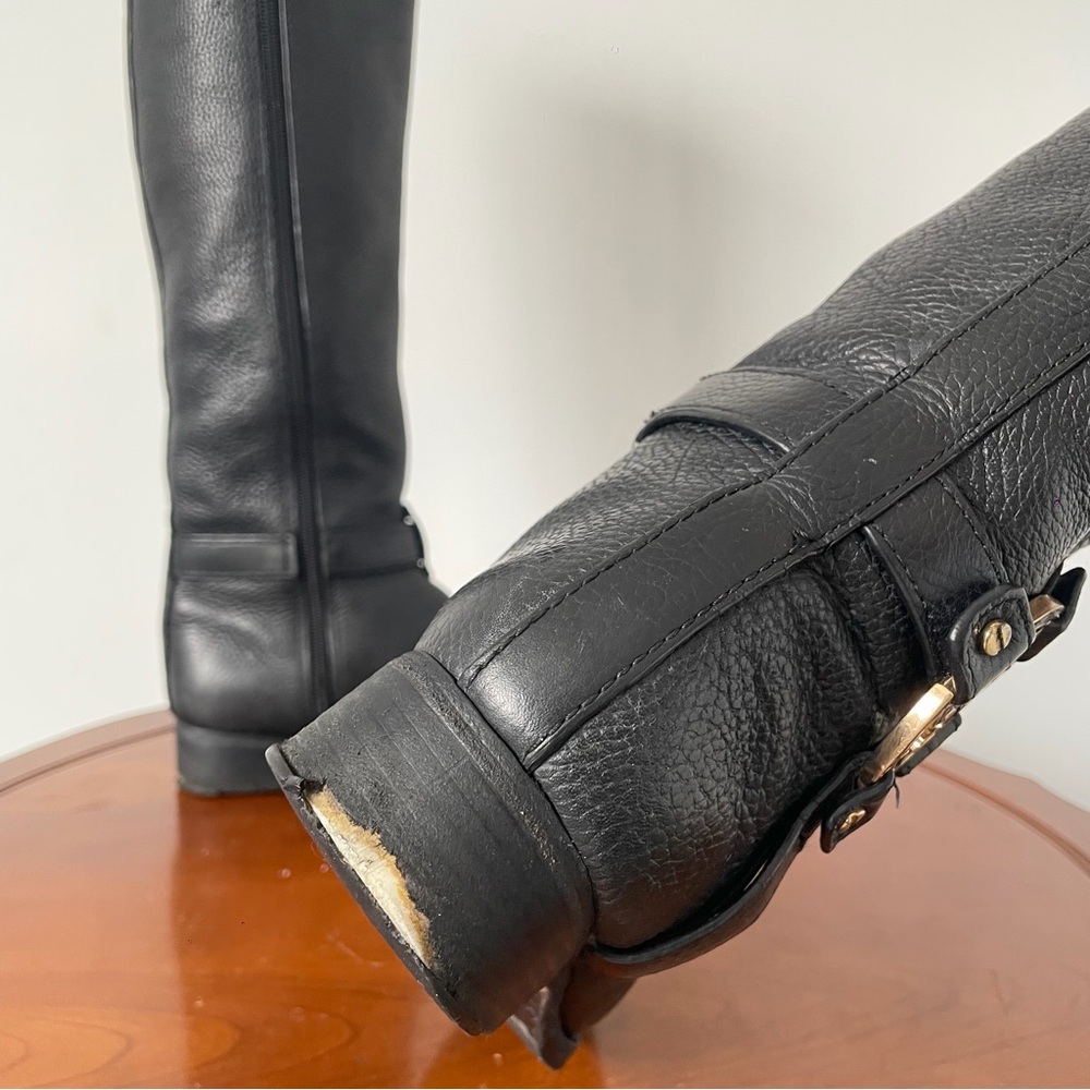 Tory Burch Amanda Black Pebbled Leather Riding boots | US 6.5 - Picture 8 of 8